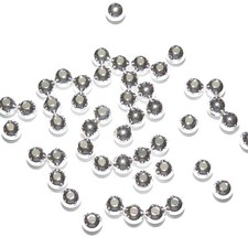 MB667 Sterling Silver 3mm Seamless Round Metal Spacer Beads 50pc