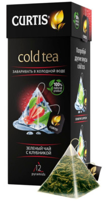 CURTIS COLD GREEN TEA STRAWBERRY 12 PYRAMIDS Зеленый чай с клубникой RF NO GMO