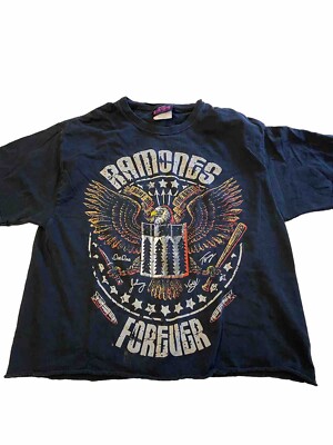 Mens RAMONES Vintage Early 2000s Y2K Beat On The Brat Cut Off Shirt Sz L