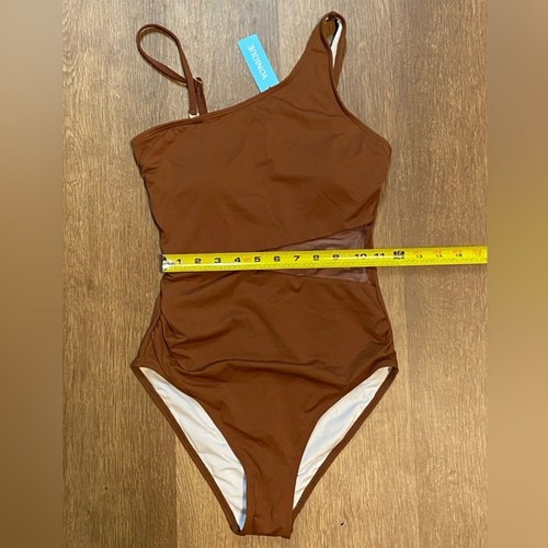 Yonique Women OnePiece OneShoulder Mesh Swimsuit Tummy Control Swimwear- BNWT - Picture 13 of 15