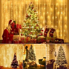 Twinkle Star 300 LED Curtain String Lights, 8 Modes Fairy Hanging Lights