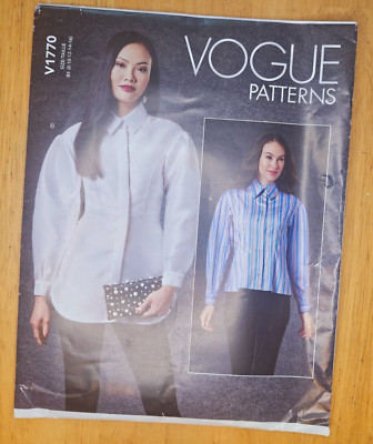 Vogue Patterns V1770 Misses Button-up Shirt Size 8-16 UNCUT