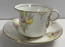 Phoenix Bone China Teacup & Saucer with Gold Trim - Made in England