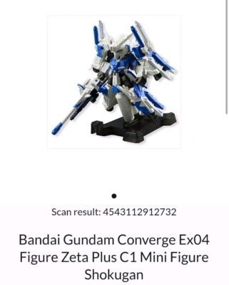 Bandi Gundam Converge Ex04 Figure Zeta Plus C1 Mini Figurine Shokugan