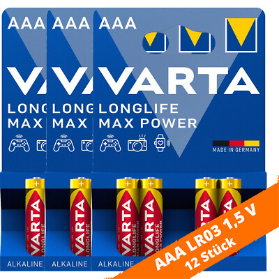 Varta Longlife Max Power / Max Tech 4703 AAA Micro LR03 1,5V 12 Batterien Foto