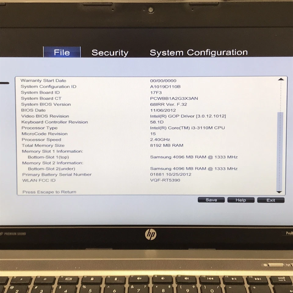 HP ProBook 4440s 14" Laptop i3-3110M 8GB RAM 320GB HDD Boot/BIOS No OS - Image 2 of 4