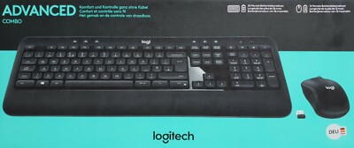 LOGITECH Advanced Combo Komfort Funk Tastatur + Maus Set Sondertasten USB OVP
