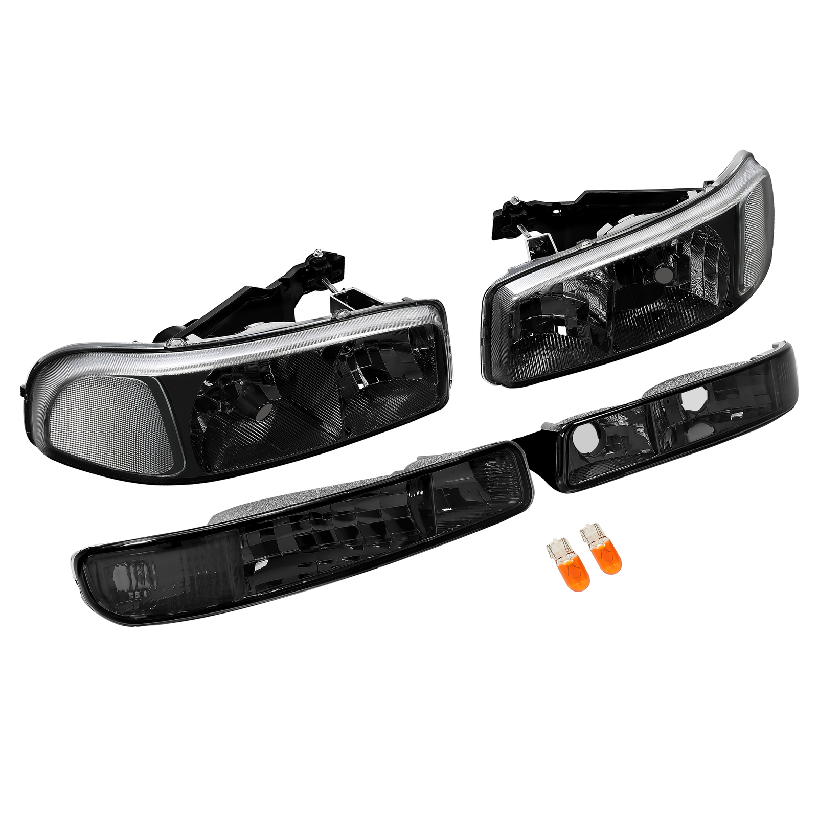 Spyder OEM Fog Lights W/o Switch Smoke For 99-02 GMC Sierra 1500/2500