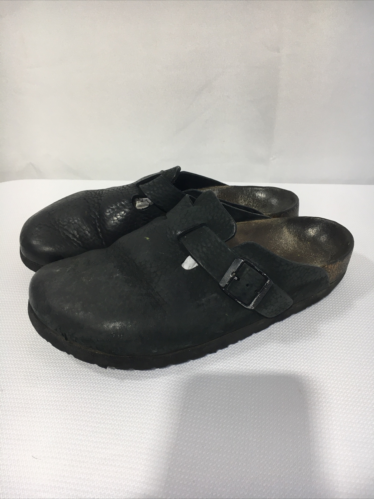 Birkenstock BOSTON Black Leather Size 38 / 7-7.5 | eBay