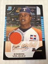 EDISON VOLQUEZ 2005 BOWMAN DRAFT RC ROOKIE FUTURES GAME RELIC JERSEY SP F5