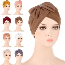 Women Muslim Hijab Turban Chemo Cap Hair Loss Cover Hat Beanies Bonnet Headwear