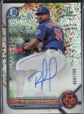 2022 Bowman Robert Dominguez Chrome Prospect Auto Speckle Refractor #/299 1st
