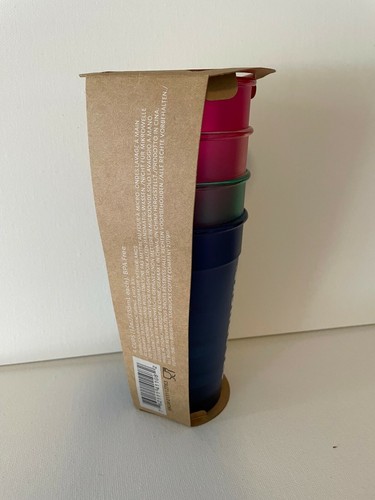 Starbucks Stackable Picnic BBQ Reusable Cups - Set of 4 Colours GENUINE - Picture 2 of 3