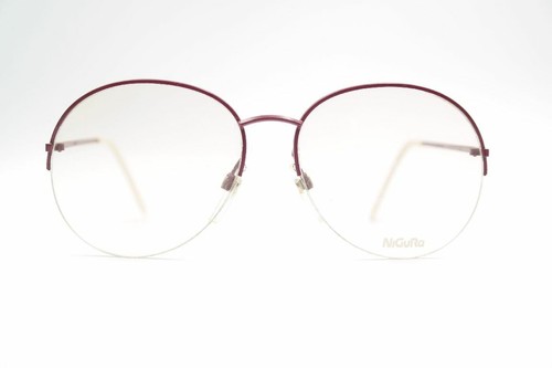 Lunettes Vintage Nigura 890 C Rouge - Monture Demi-cerclée Métal, NOS (neuf Old Stock), Taille 55-15-130