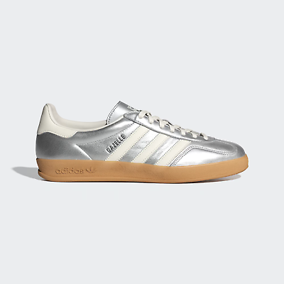 adidas Gazelle Indoor Trainers in Silver Metallic/Core White adidas Gazelle Indoor Trainers in Silver Metallic/Core White