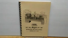 LeBlond 13” – 15” – 17” - 19” Regal Lathes Instructions & Parts Manual