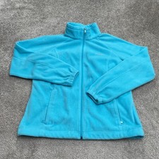 Columbia Benton Springs Fleece Jacket Womens XL Sky Blue Full Zip Outdoor Hiking
