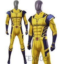 Wolverine Cosplay Jumpsuit Adult Men Superhero Bodysuit Costume Halloween Party