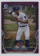 2023 Bowman Chrome Prospects Fuchsia Lunar Crater Refractor Yilber Herrera rp9