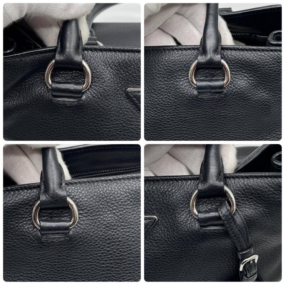 PRADA Triangular Logo 2 Way Leather Shoulder Hand… - image 7