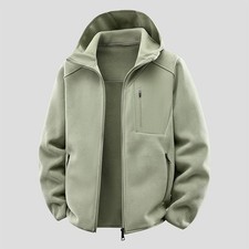 Men's autumn and winter hooded fleece warm and thick fleece jacket