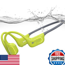 Bone Conduction Swimming Headphones, IP68 Waterproof, 32GB MP3, Blue