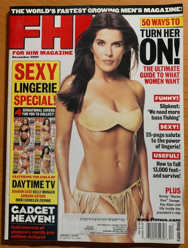 december 2001 #17 FHM magazine Lingerie Special Adriana Catano sexy cover