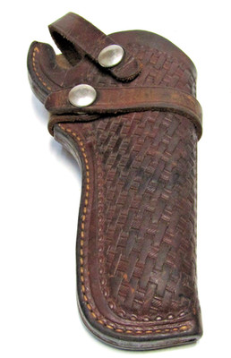 整備済 Hand Made Viking MEXICO Holster #83 Viking #58 RH Handmade Leather Basket Weave Pistol Holster Mexico