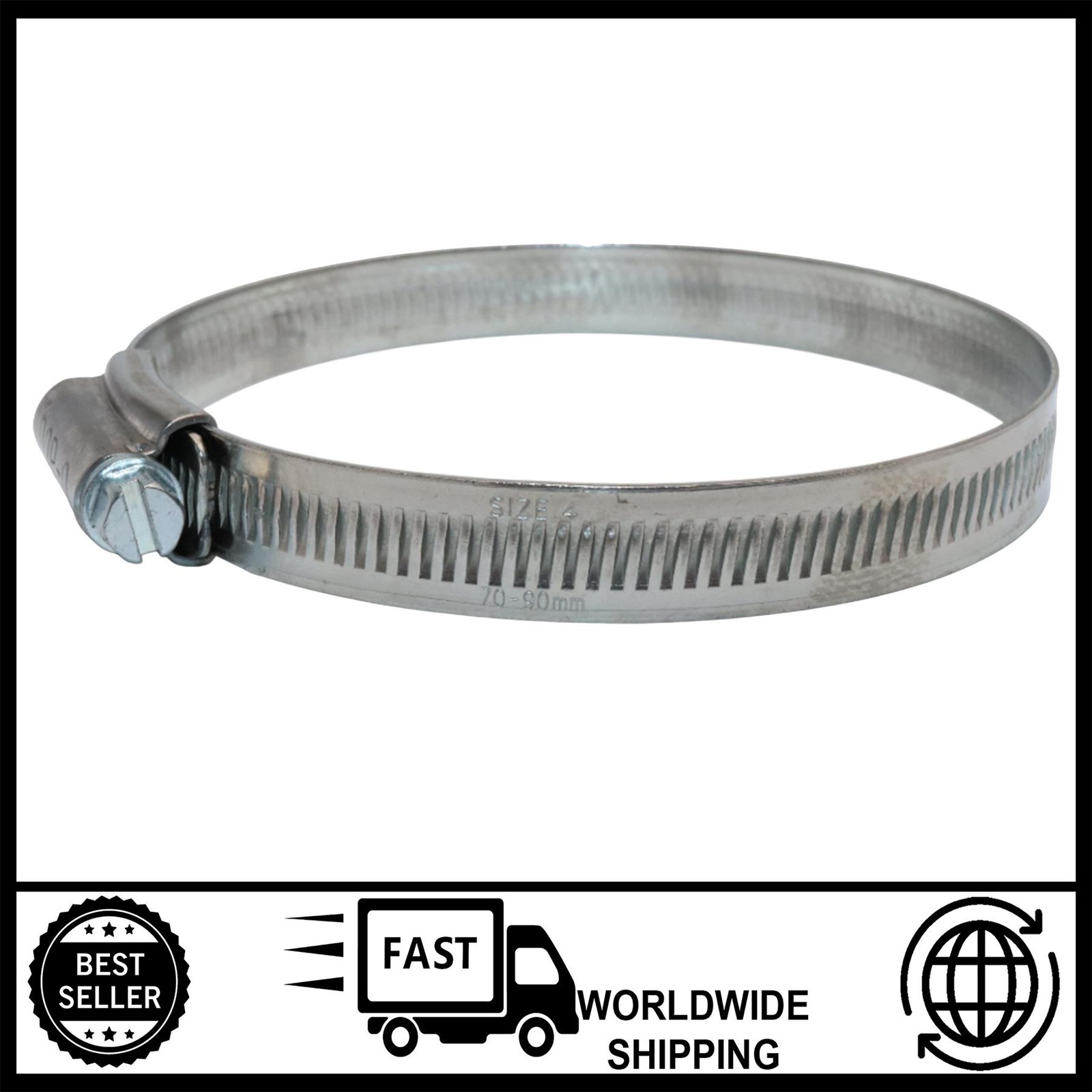 Hose Clamp 4-SS Jubilee Clip 70mm - 90mm 304 Stainless Steel | 2 3/4–3 1/2 inch