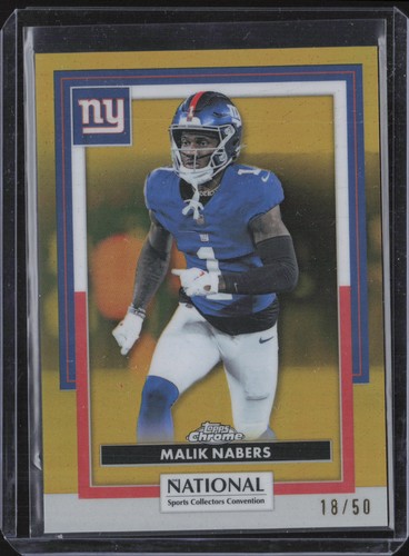 2026 Topps Chrome National NSCC #NFL-16 Malik Nabers Gold Refractor #/50