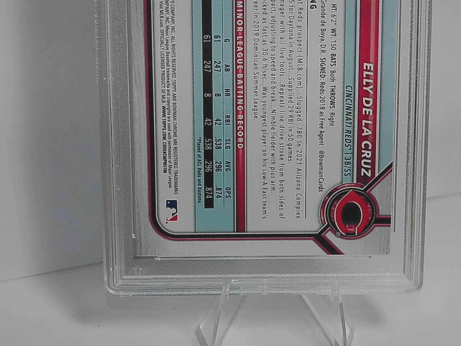 PSA 10 ELLY DE LA CRUZ 1st 2022 Bowman Chrome Prospects Rookie Card RC GEM MINT view 7