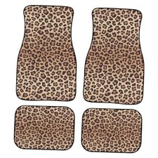 Leopard Print Car Floor Mats Universal Abstract Cheetah Pattern Wild Brown Leopard Print Car Floor Mats Universal Abstract Cheetah Pattern Wild Brown