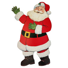 1970s Vintage 20" Die-Cut SANTA CLAUSE Christmas Cardboard Cut Out Decoration