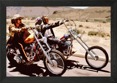 Easy Rider Bikers gerahmtes Wandbild Poster Leinwanddruck Bild