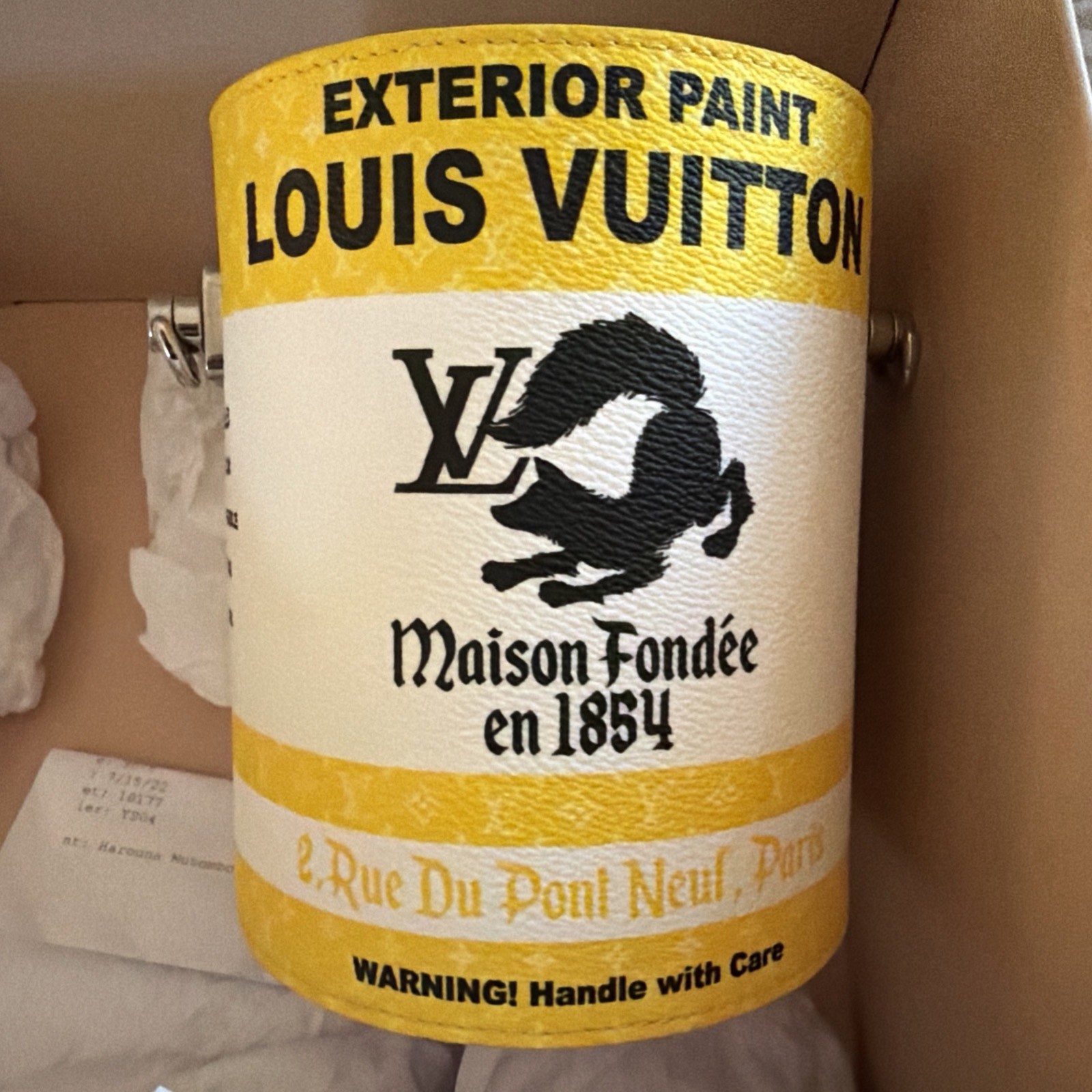 Louis Vuitton Yellow Paint Can Crossbody With Box And Paperwork  with strap
