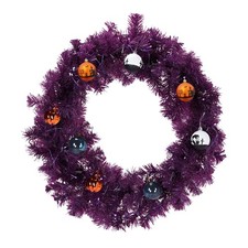 24in Pre-lit Halloween-Themed Christmas Wreat...