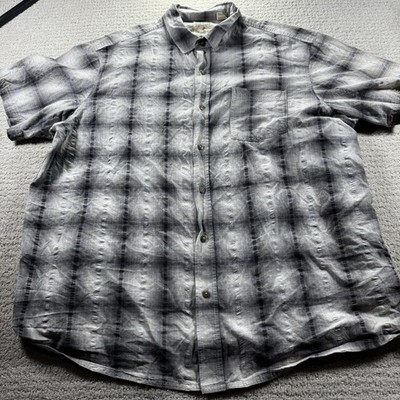 RedHead Button Down Shirt Short Sleeves Black Plaid sz 2XL
