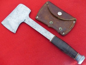 Kinfolks leather knife axe hatchet W/sheath USA set vintage 1924-1950