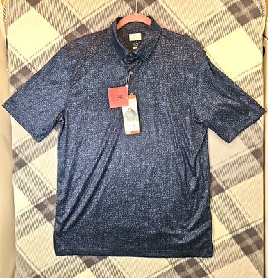 NWT Greg Norman Polo Shirt Mens M Navy Blue ML75 PlayDry Golf Performance Resort