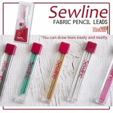 "Sewline"  Fabric Pencil Lead Refill  in 5 Colours - 6 Refills Per pack