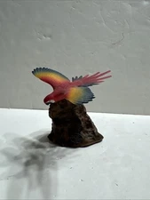 John Perry Macaw Parrot In Flight Sculpture Art Burl Wood