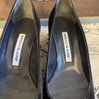 Manolo Blahnik Listony Suede Cranberry Block Heel SZ 35.5 — photo 5