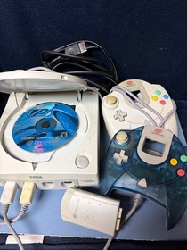 Sega Dreamcast White Video Game Console With Controllers & Rumble Pack -Untested