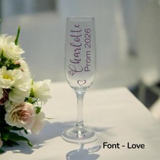 Personalised Champagne / Prosecco Glass Flutes Weddings Hen Do, Birthday, Prom