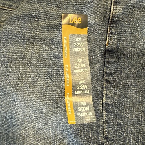 NWT Lee Plus Legendary Style 20W Cut Off Shorts Mid Rise Women’s Indigo Luster - Foto 3 di 18