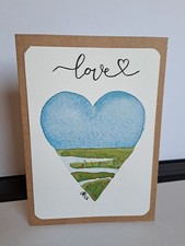 Gru&szlig;karte Herz Liebe Freundschaft Geburtstag Muttertag Aquarell Original