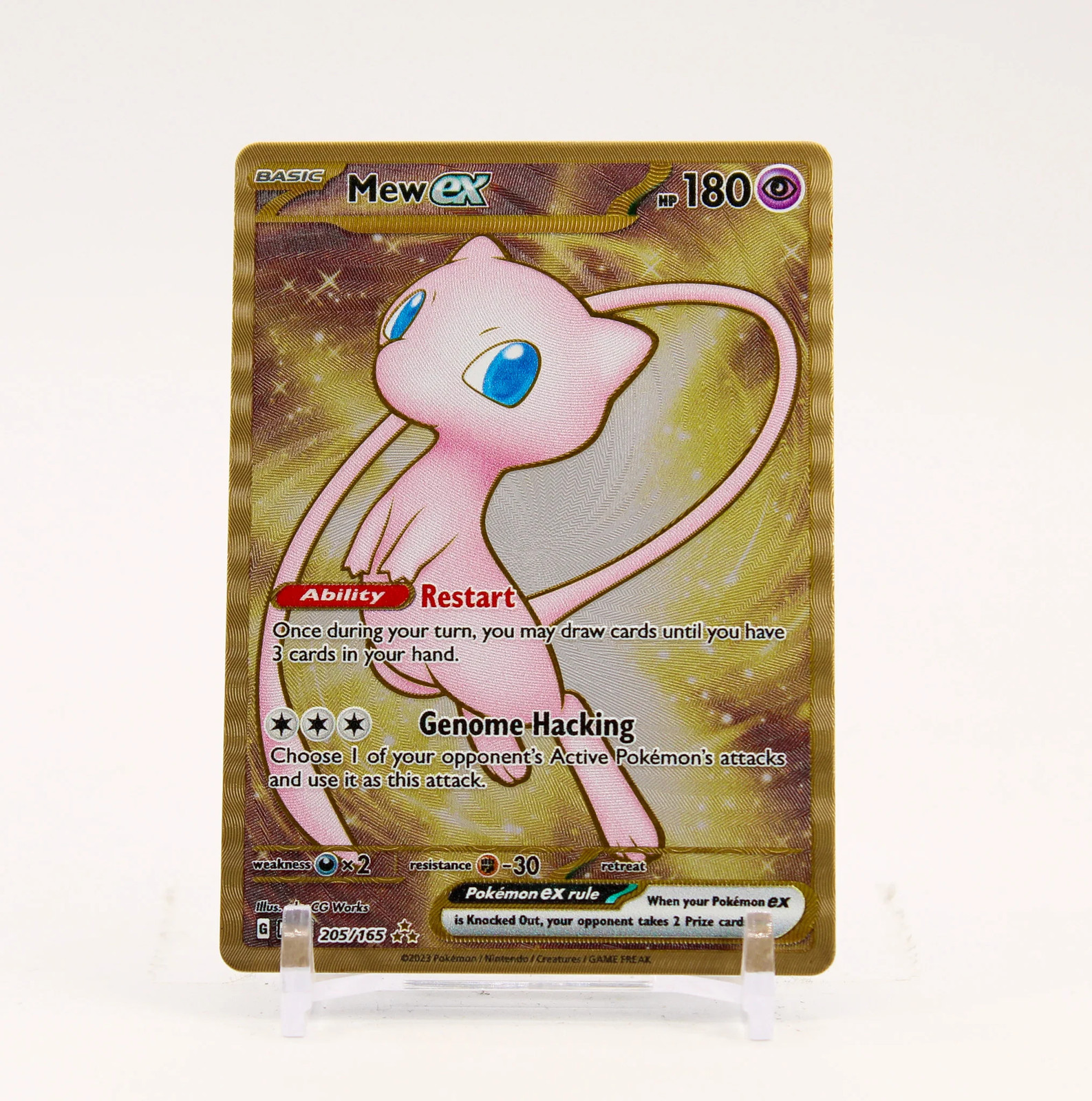 mew ex pokemon card gold Mew Ex Gold Foil Card Fan Art Display Card 120HP