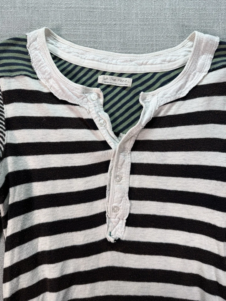 Camiseta Henley Free People Give Me Rayas Talla M Mediana Foto 2 de 4