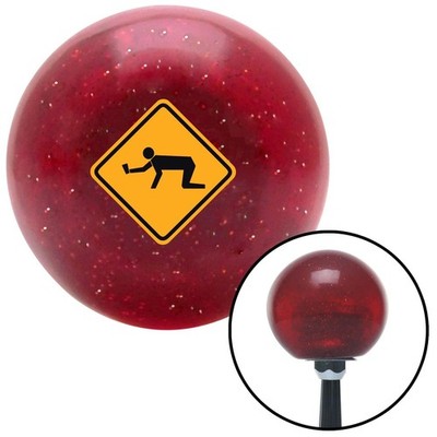 Warning I Need a Drink Red Metal Flake Shift Knob w/ M16x1.5 Insert Shifter