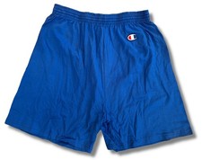 Vintage 90s Champion Men  s Size SMALL Cotton Blue Gym Shorts Royal 18" Inches